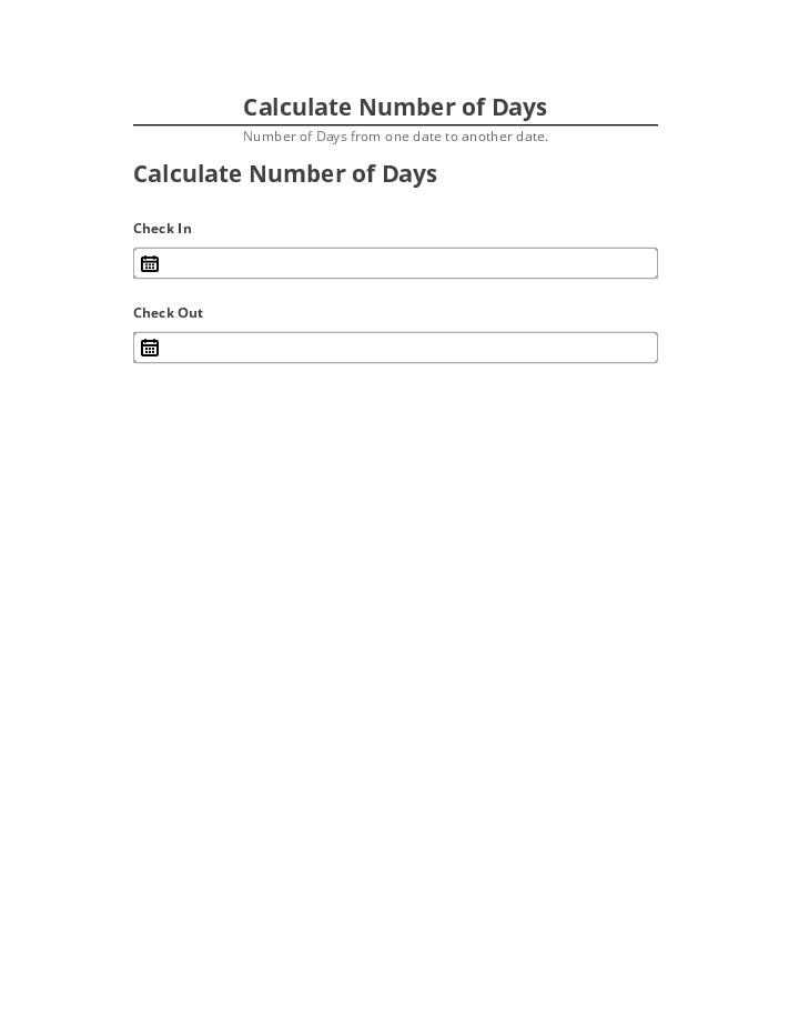 Export Calculate Number of Days
