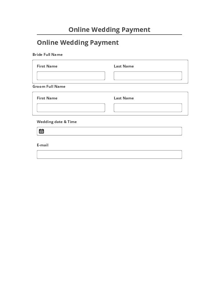 Pre-fill Online Wedding Payment Netsuite