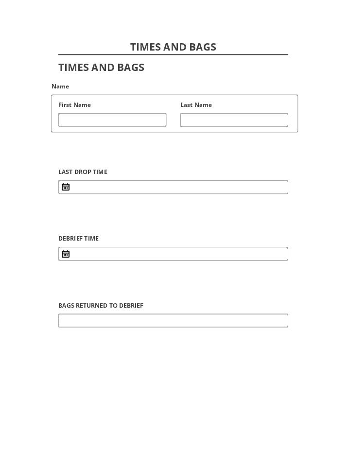 Automate TIMES AND BAGS Salesforce