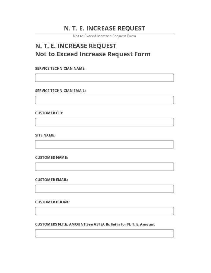 Extract N. T. E. INCREASE REQUEST Salesforce