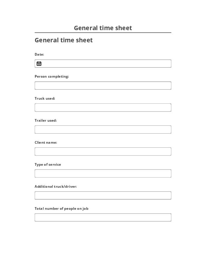 Pre-fill General time sheet Salesforce
