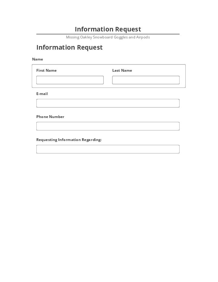 Incorporate Information Request Netsuite
