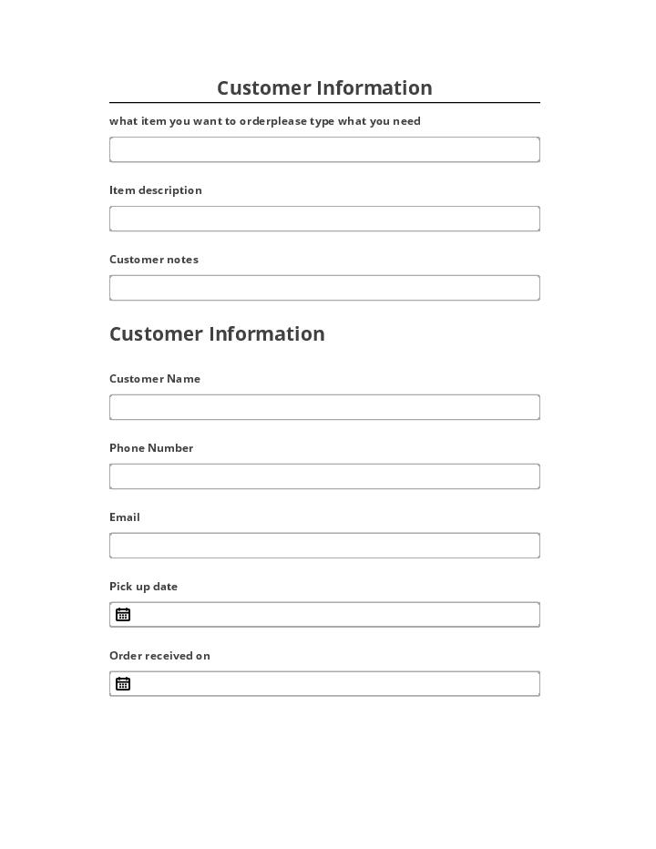 Arrange Customer Information Netsuite