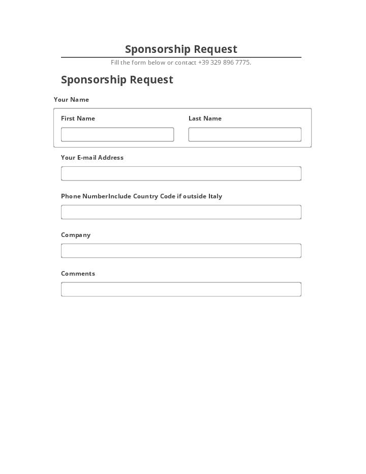 Pre-fill Sponsorship Request Salesforce