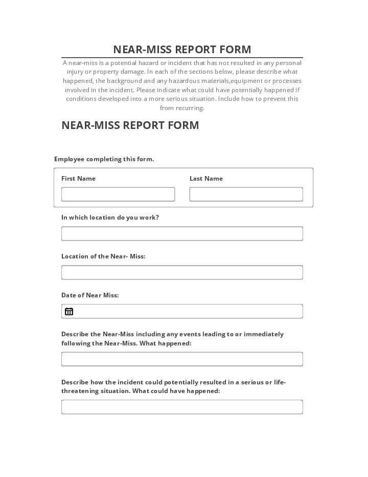 Update NEAR-MISS REPORT FORM