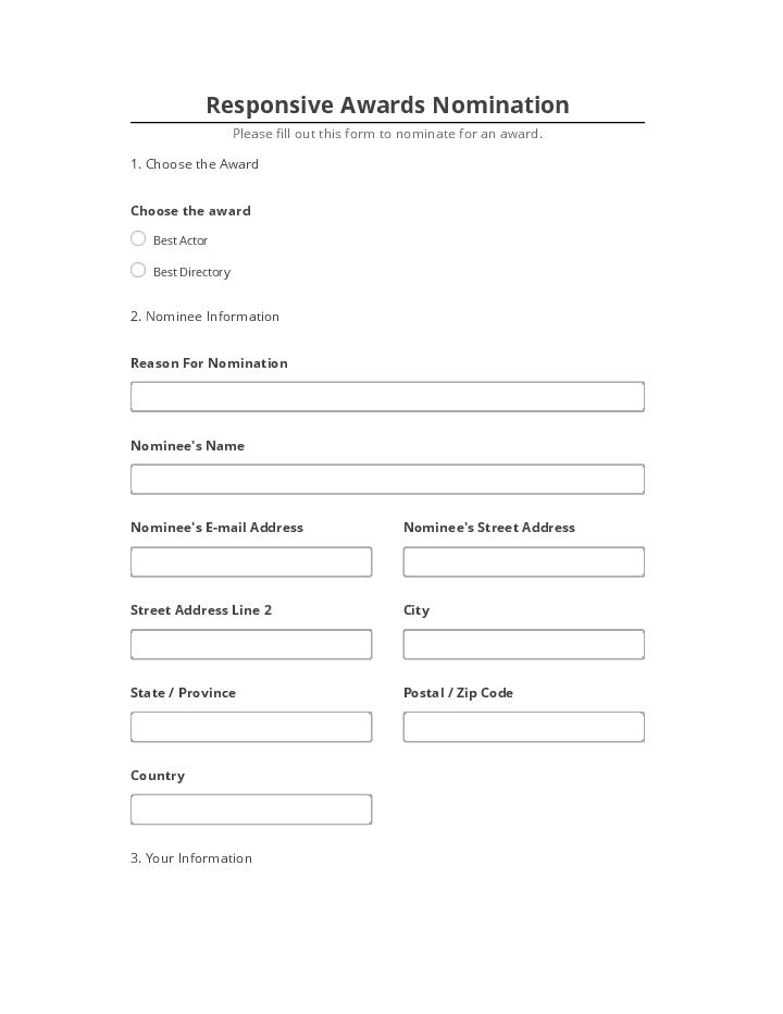 Archive Responsive Awards Nomination Form