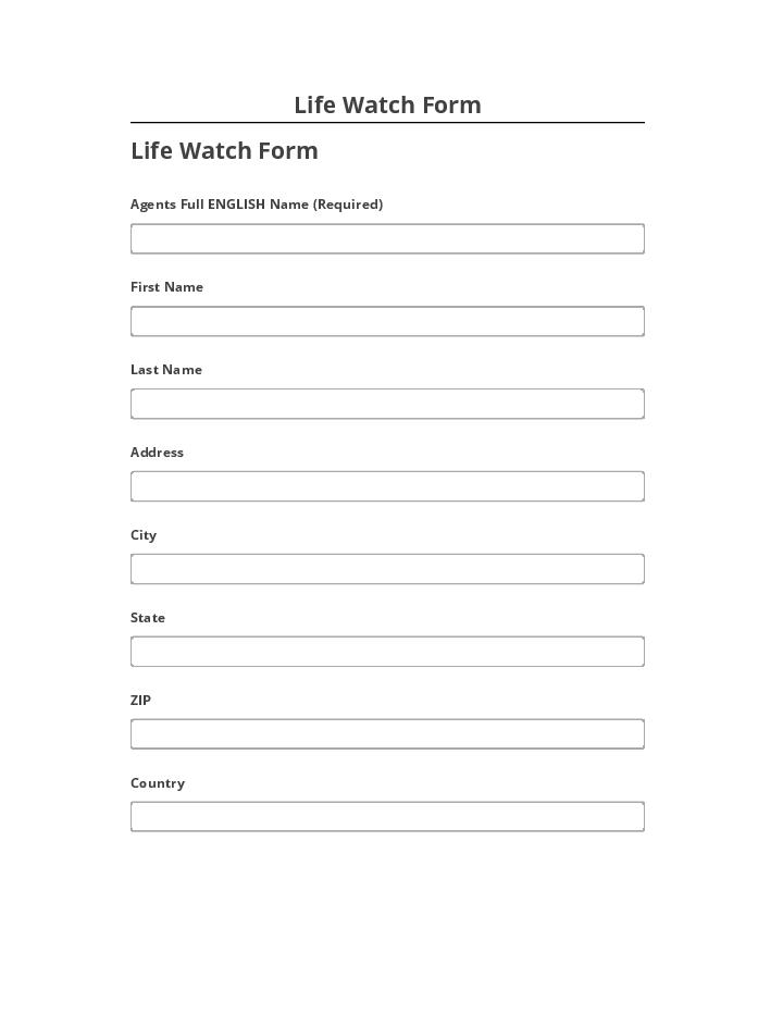 Export Life Watch Form