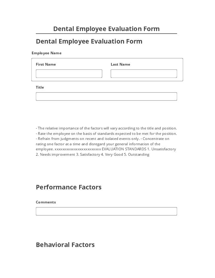 Archive Dental Employee Evaluation Form