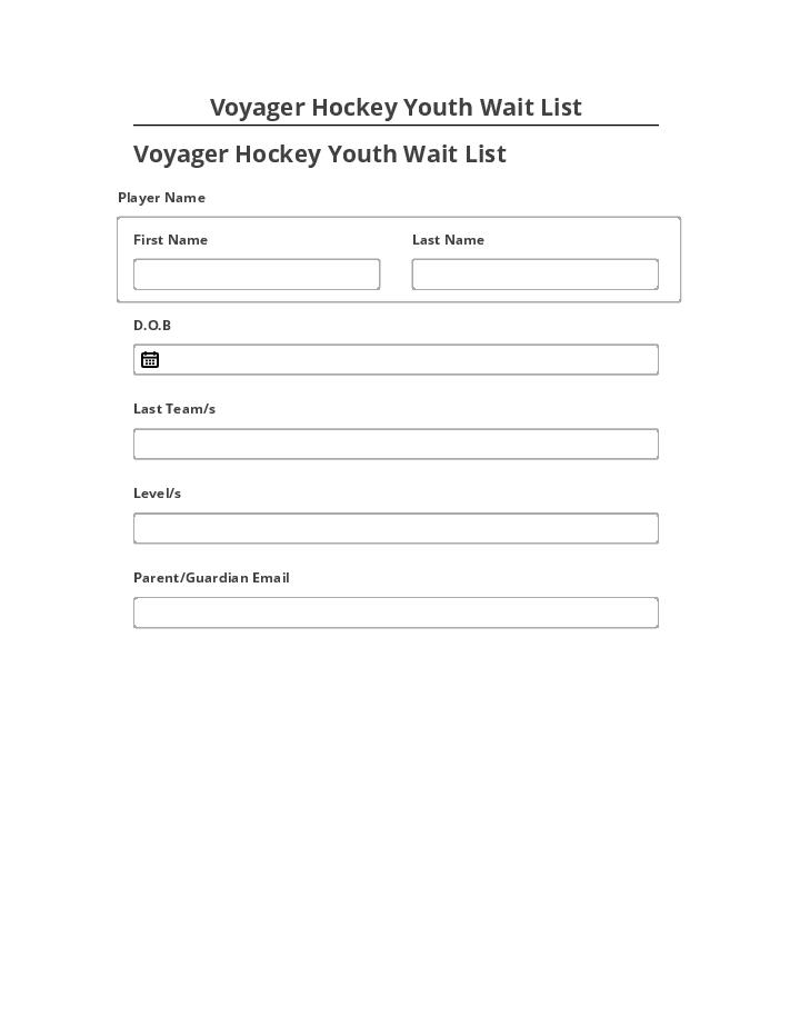 Synchronize Voyager Hockey Youth Wait List Salesforce