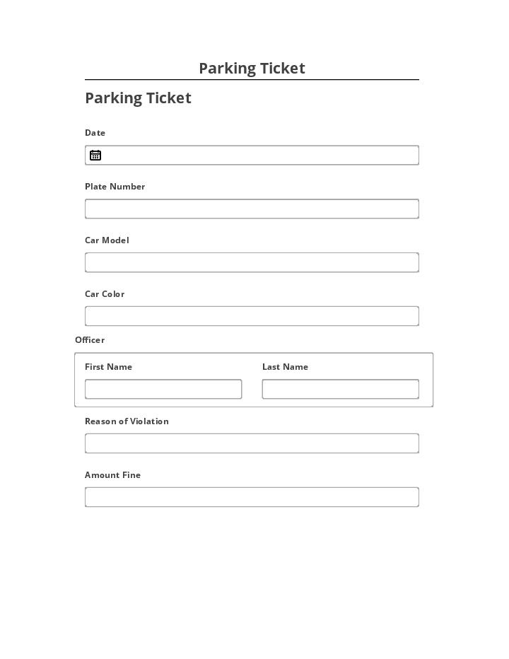 Pre-fill Parking Ticket Netsuite