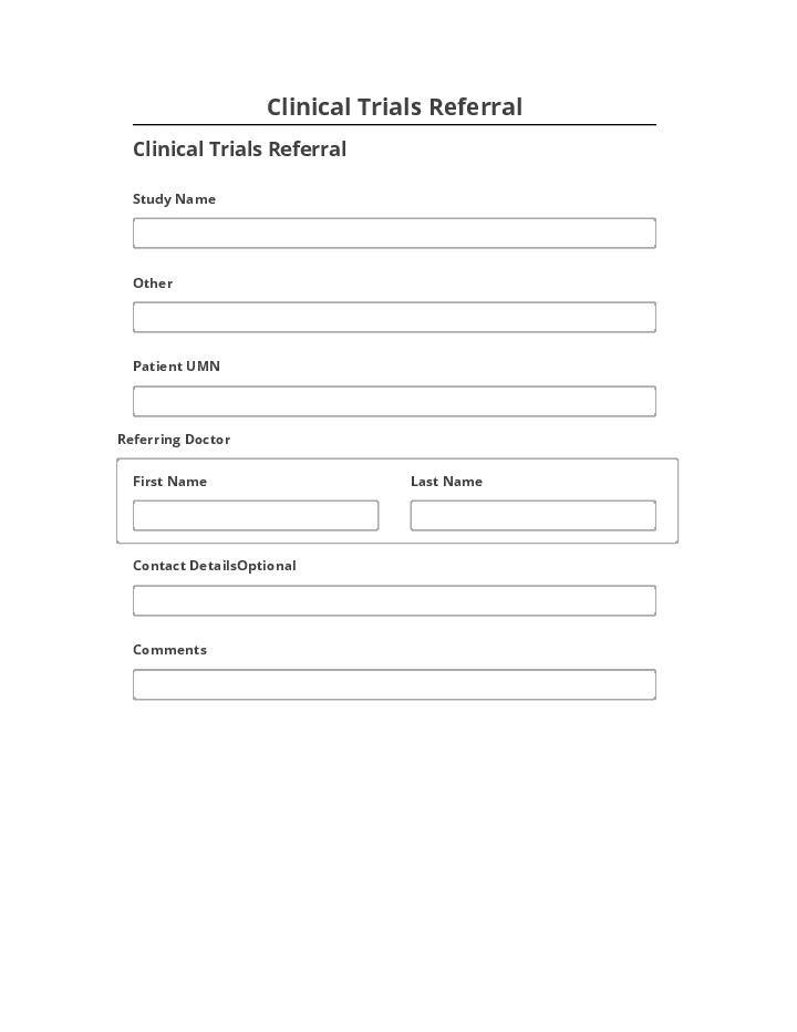 Synchronize Clinical Trials Referral