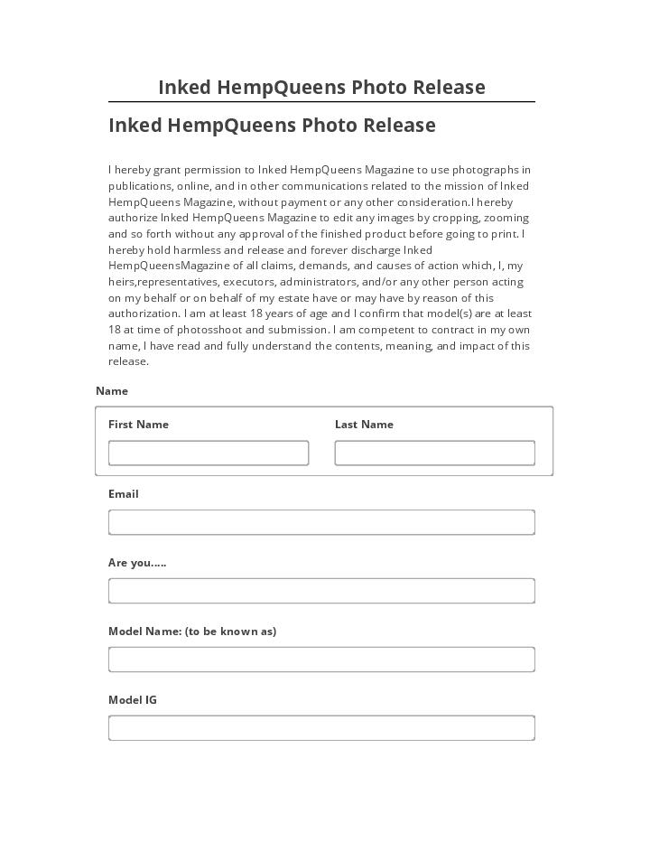 Automate Inked HempQueens Photo Release Netsuite