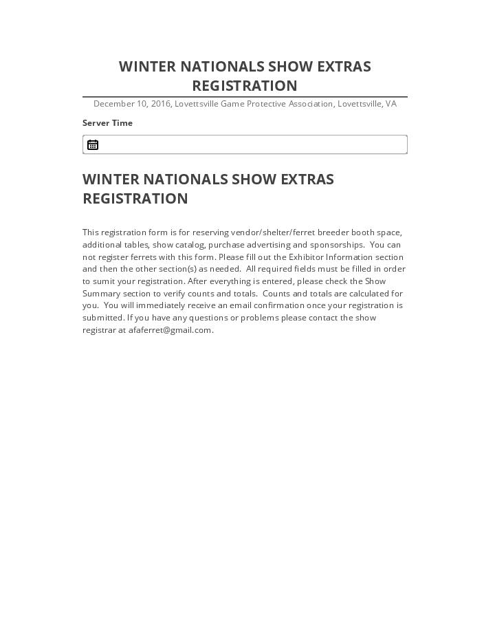 Extract WINTER NATIONALS SHOW EXTRAS REGISTRATION Salesforce