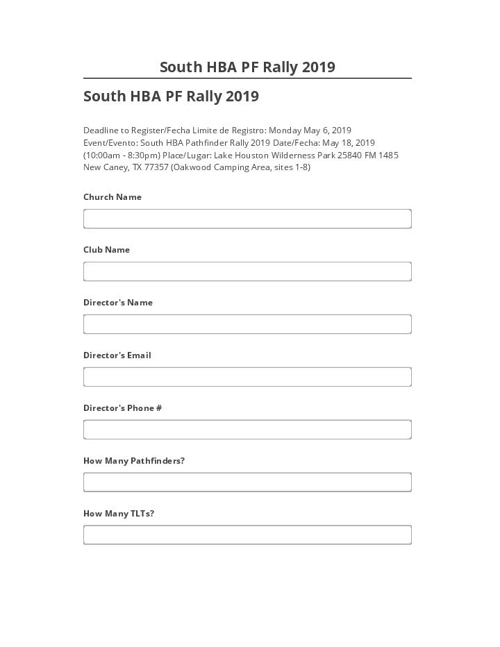 Update South HBA PF Rally 2019 Netsuite
