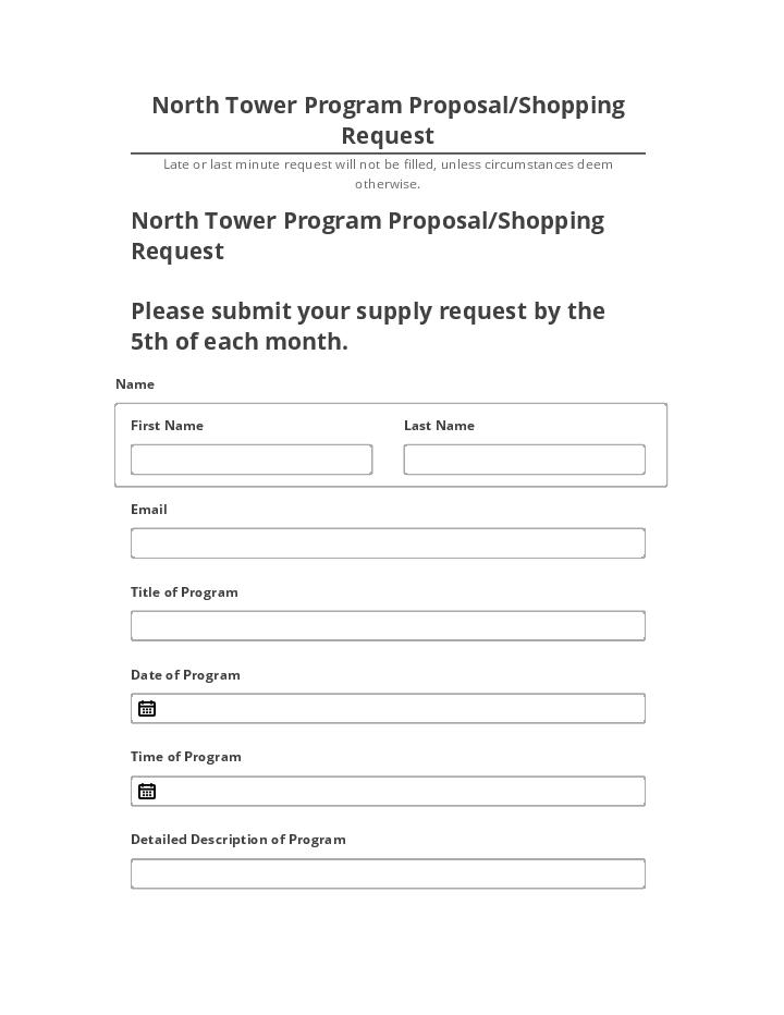 Export North Tower Program Proposal/Shopping Request Netsuite