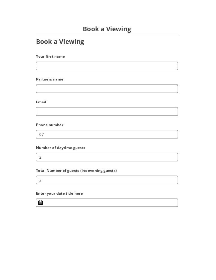 Pre-fill Book a Viewing Netsuite