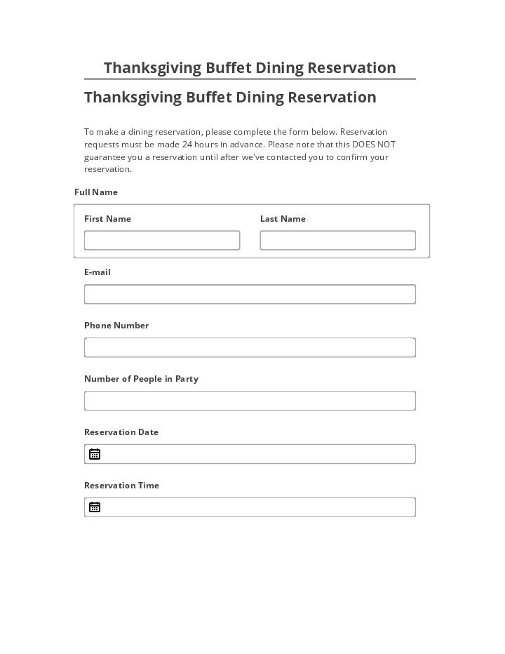 Incorporate Thanksgiving Buffet Dining Reservation Salesforce