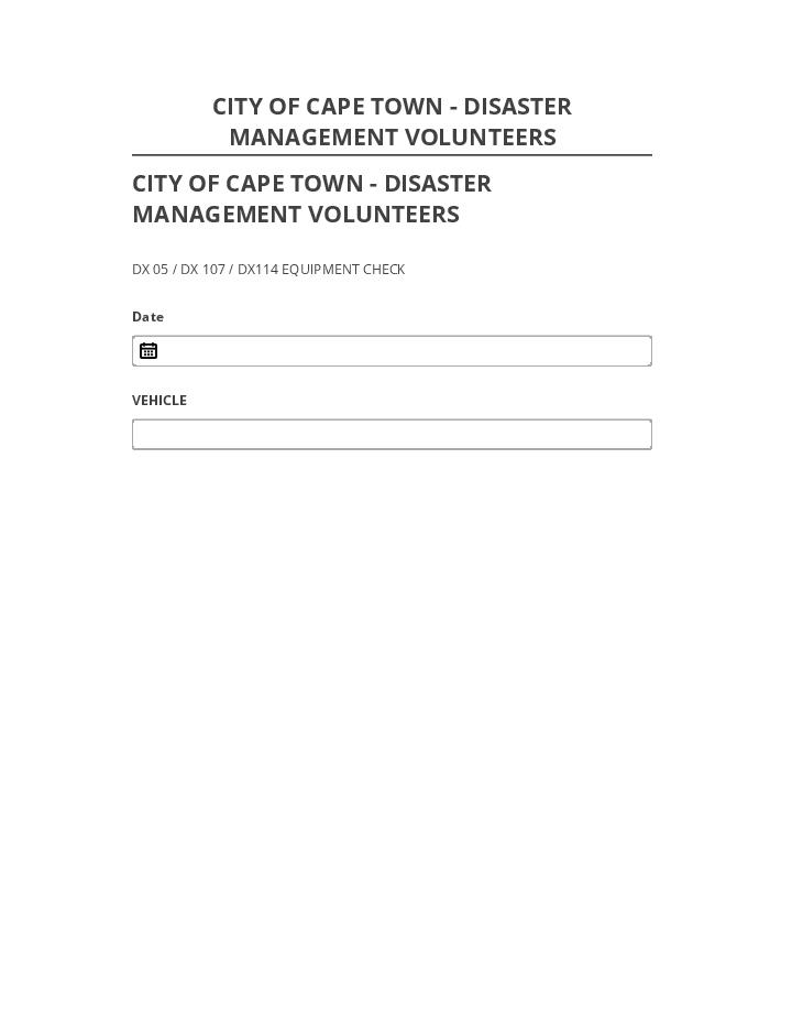 Arrange CITY OF CAPE TOWN - DISASTER MANAGEMENT VOLUNTEERS Microsoft Dynamics