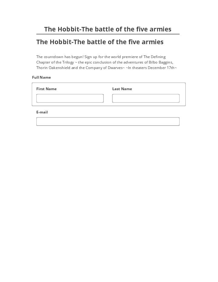 Arrange The Hobbit-The battle of the five armies Netsuite
