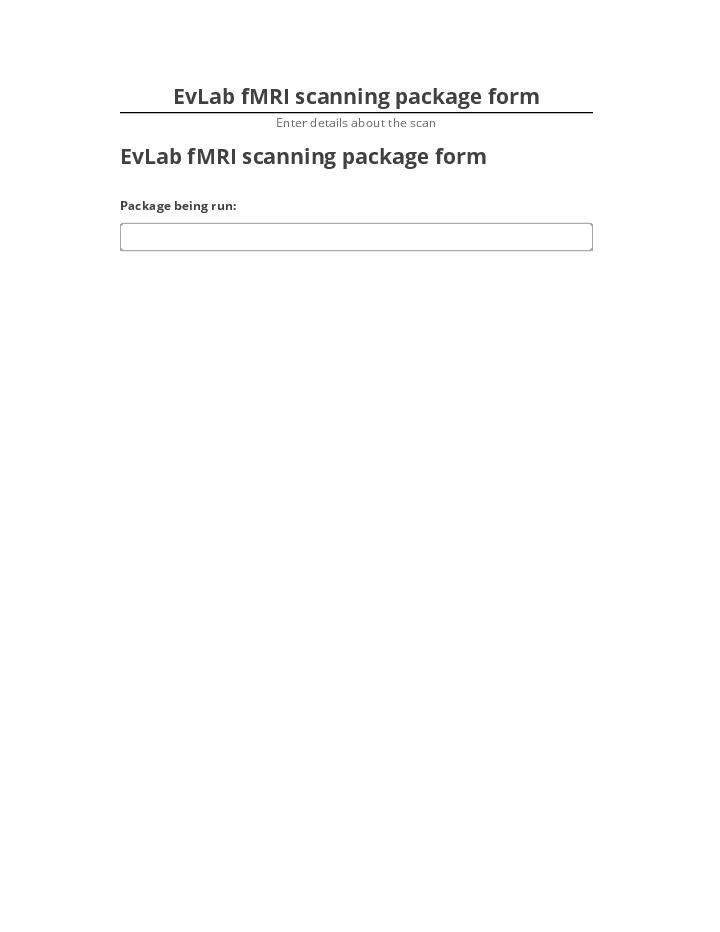 Export EvLab fMRI scanning package form Netsuite