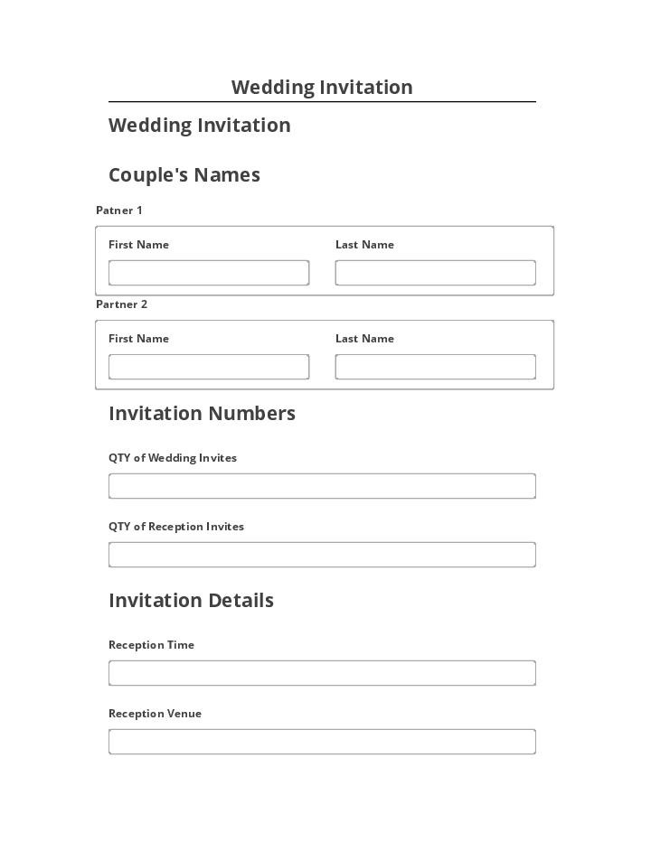 Pre-fill Wedding Invitation Salesforce