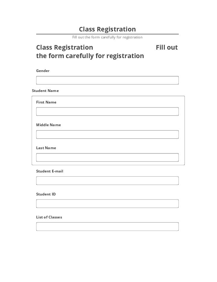Pre-fill Class Registration Microsoft Dynamics