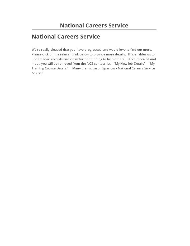 Automate National Careers Service Salesforce