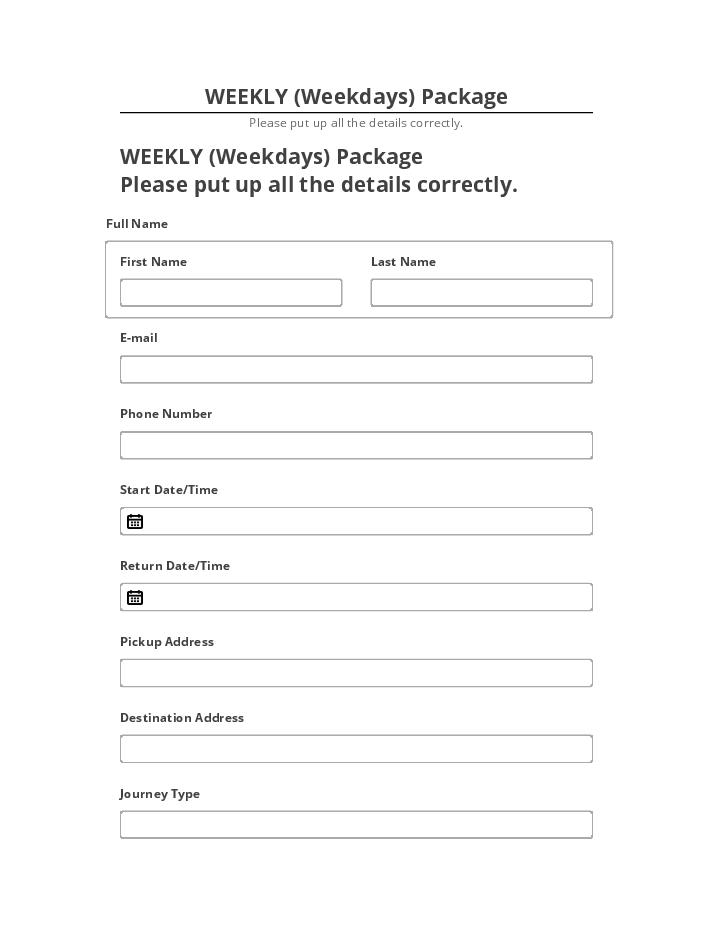 Pre-fill WEEKLY (Weekdays) Package Salesforce