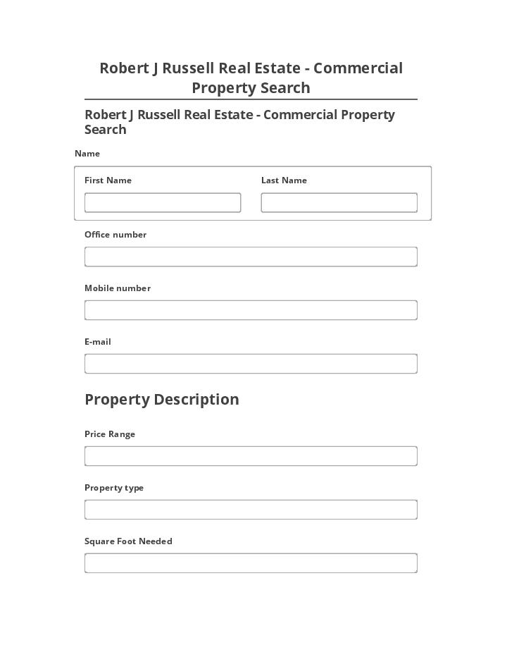 Pre-fill Robert J Russell Real Estate - Commercial Property Search Microsoft Dynamics