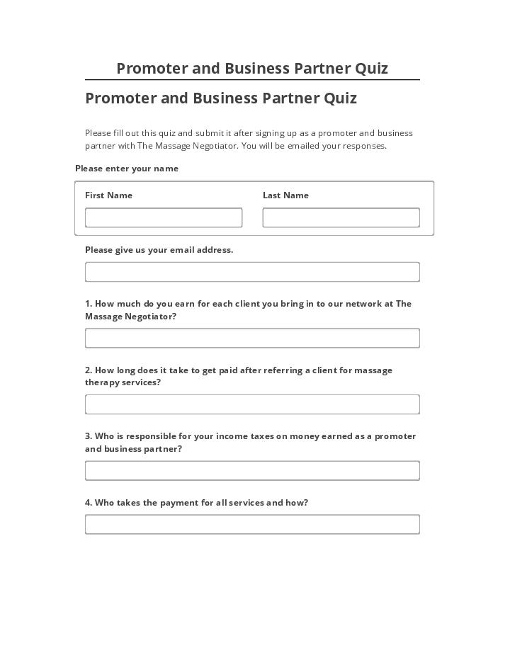Integrate Promoter and Business Partner Quiz Salesforce