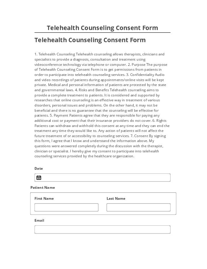 Archive Telehealth Counseling Consent Form Salesforce