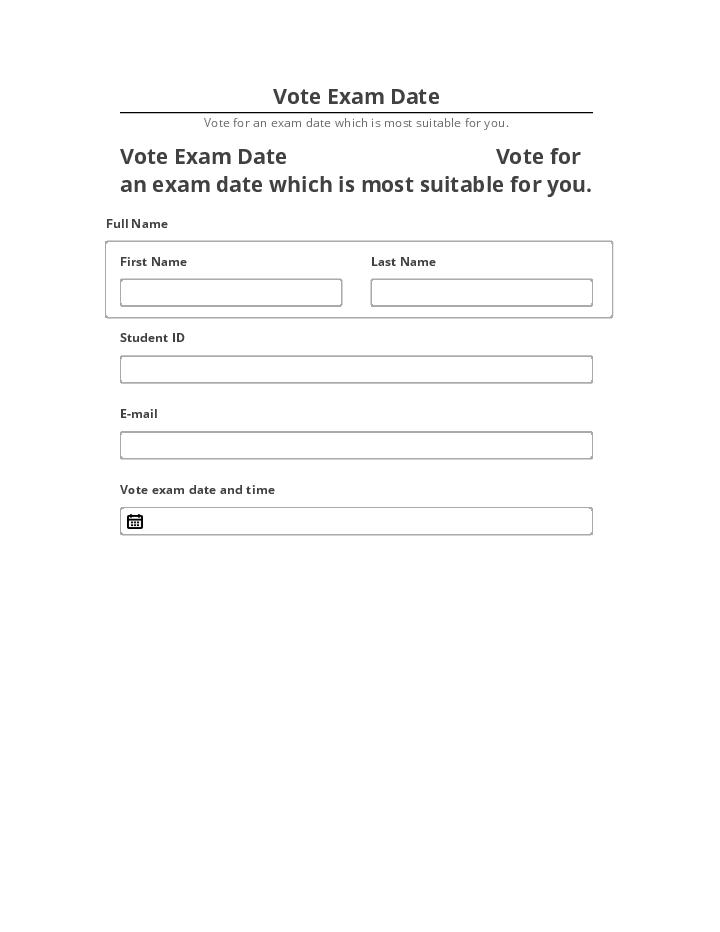 Arrange Vote Exam Date Netsuite