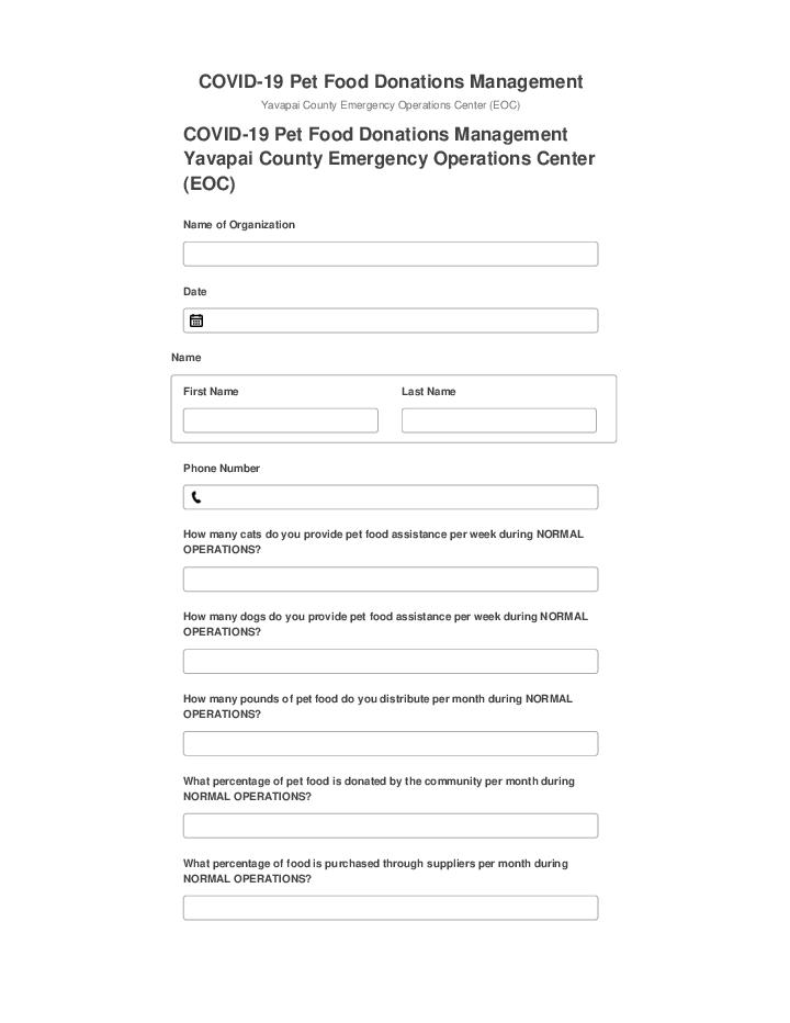 Pre-fill COVID-19 Pet Food Donations Management Salesforce