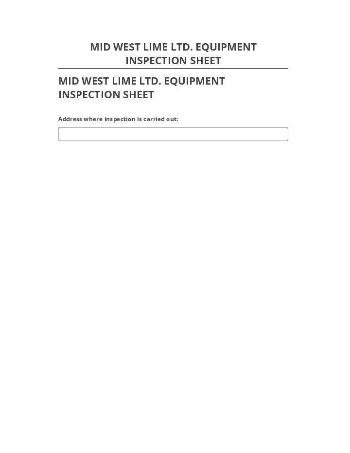 Incorporate MID WEST LIME LTD. EQUIPMENT INSPECTION SHEET Salesforce