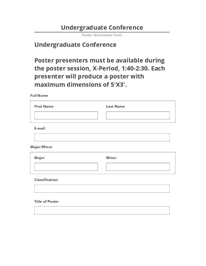 Arrange Undergraduate Conference Salesforce