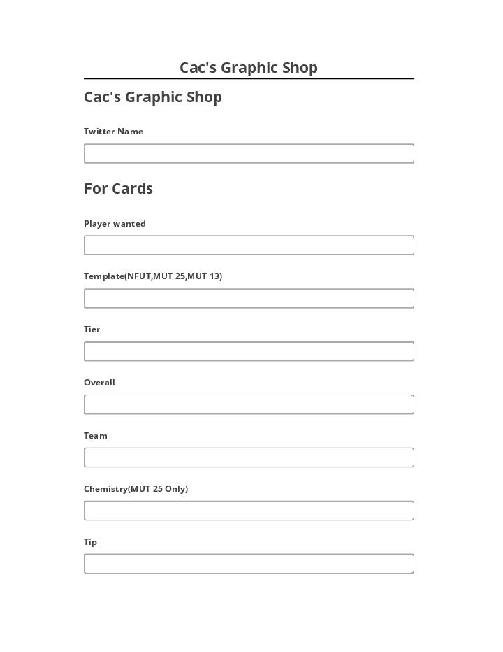 Export Cac's Graphic Shop Salesforce