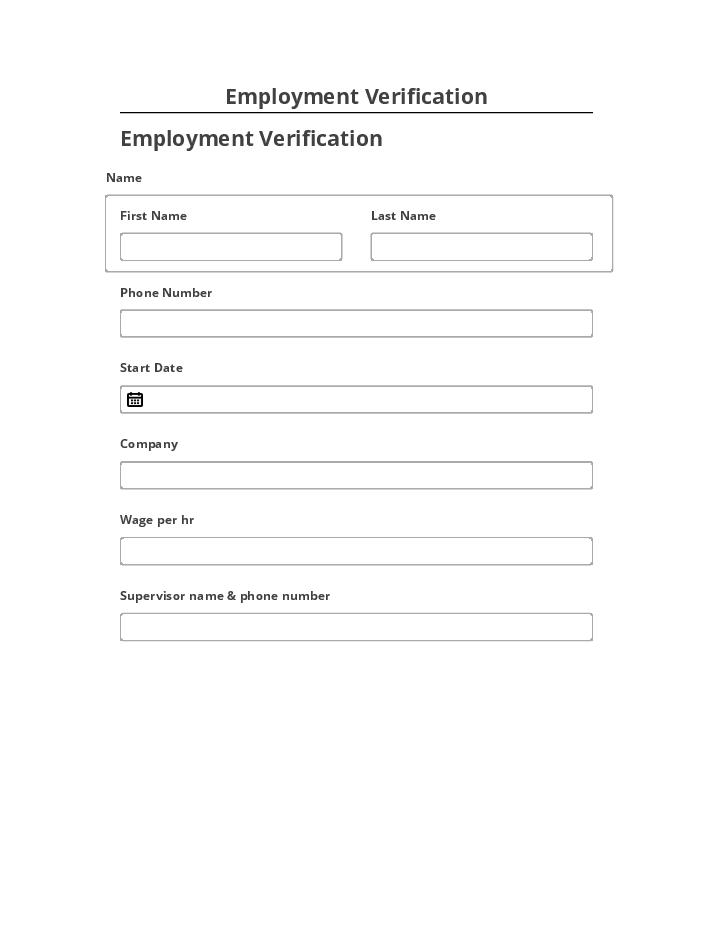 Pre-fill Employment Verification Netsuite