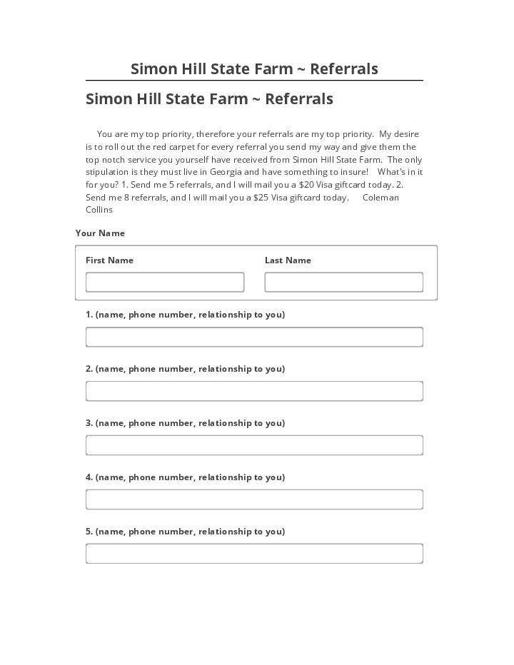 Incorporate Simon Hill State Farm ~ Referrals Salesforce