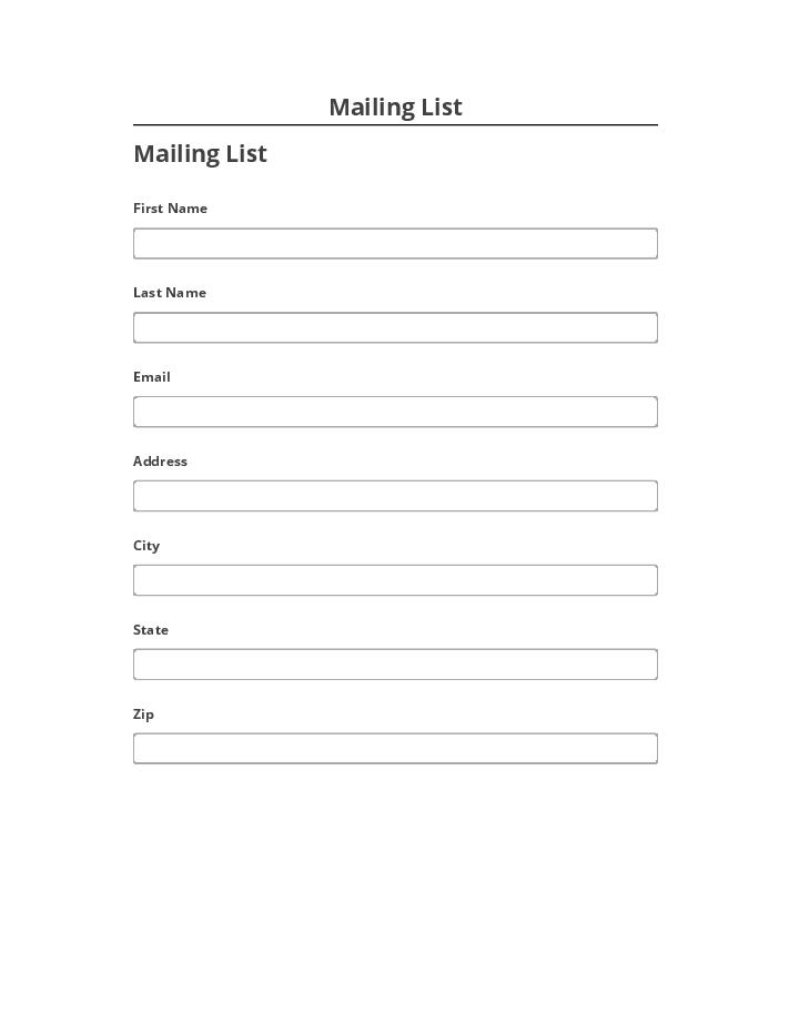 Integrate Mailing List Netsuite