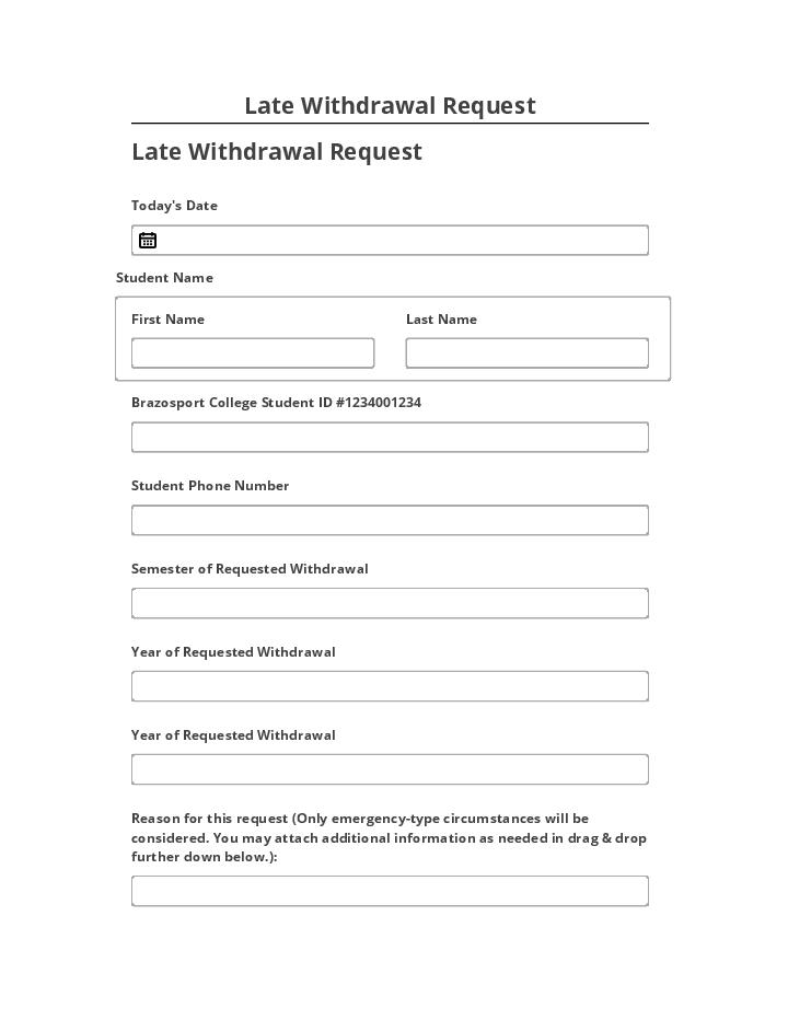 Pre-fill Late Withdrawal Request Salesforce