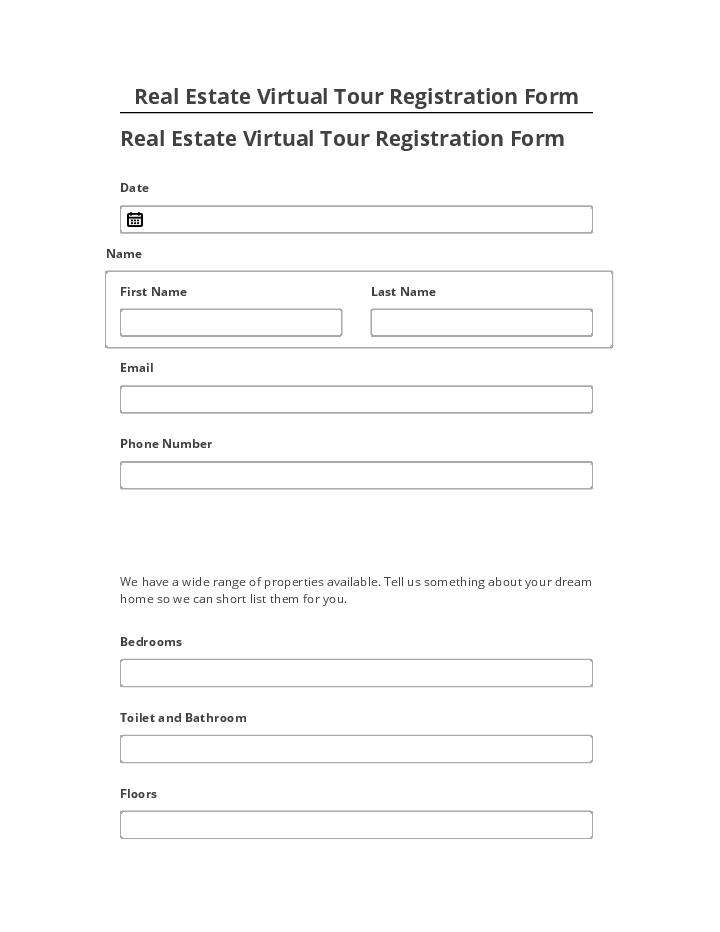 Arrange Real Estate Virtual Tour Registration Form