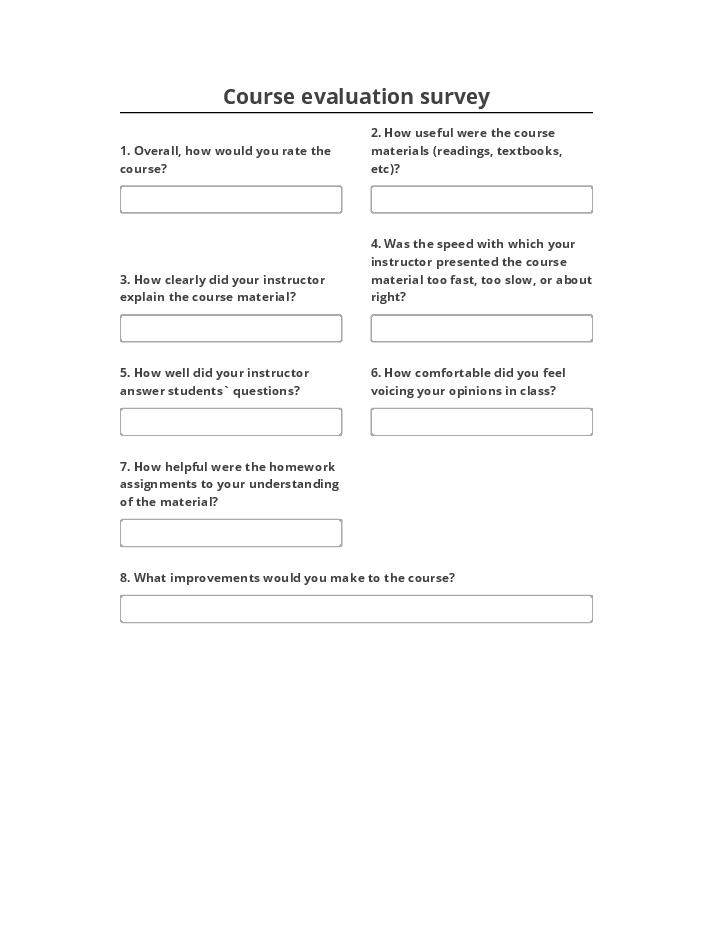 Manage Course evaluation survey in Salesforce