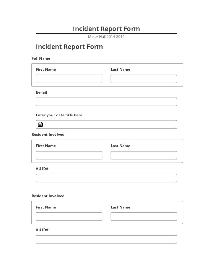 Manage Incident Report Form Netsuite