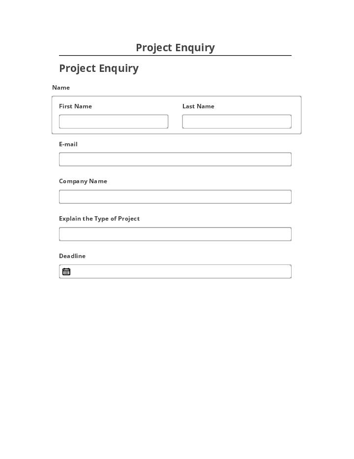 Update Project Enquiry Salesforce