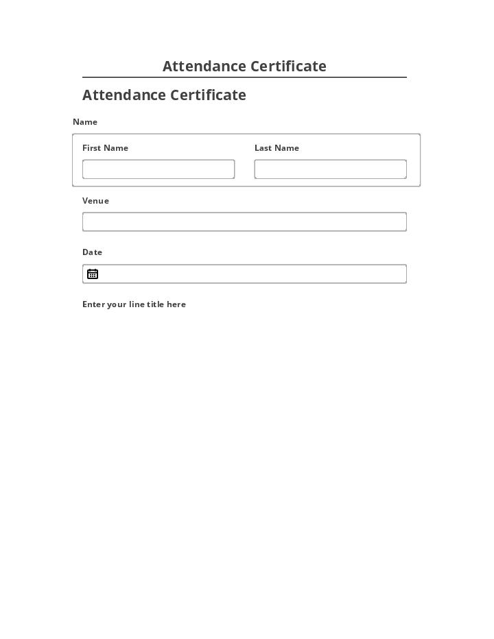 Update Attendance Certificate Netsuite