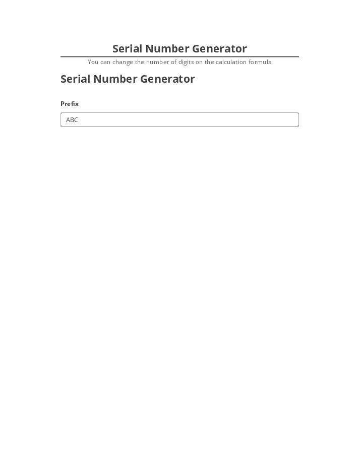 Export Serial Number Generator