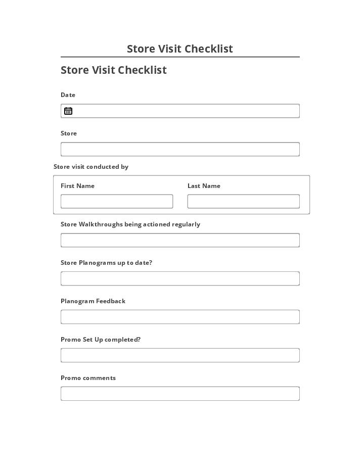 Pre-fill Store Visit Checklist