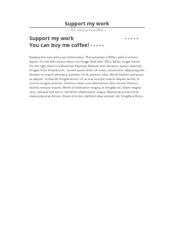 Pre-fill Support my work Salesforce
