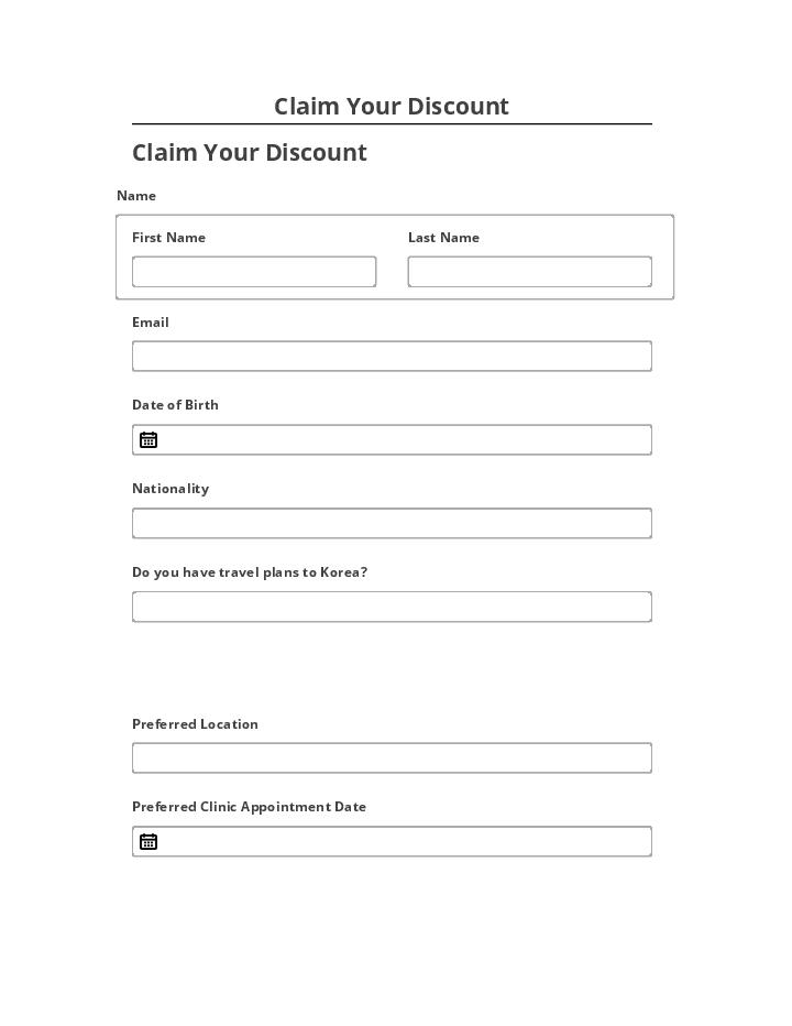 Pre-fill Claim Your Discount Salesforce