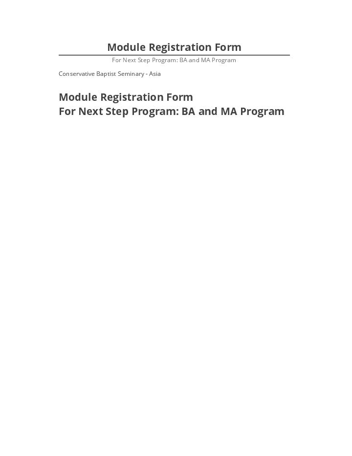 Pre-fill Module Registration Form Microsoft Dynamics